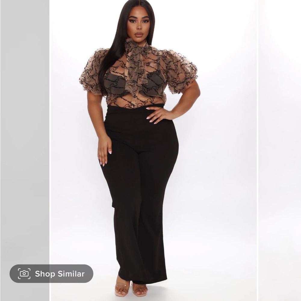 Fashion Nova Black Flare Game Pants NWT